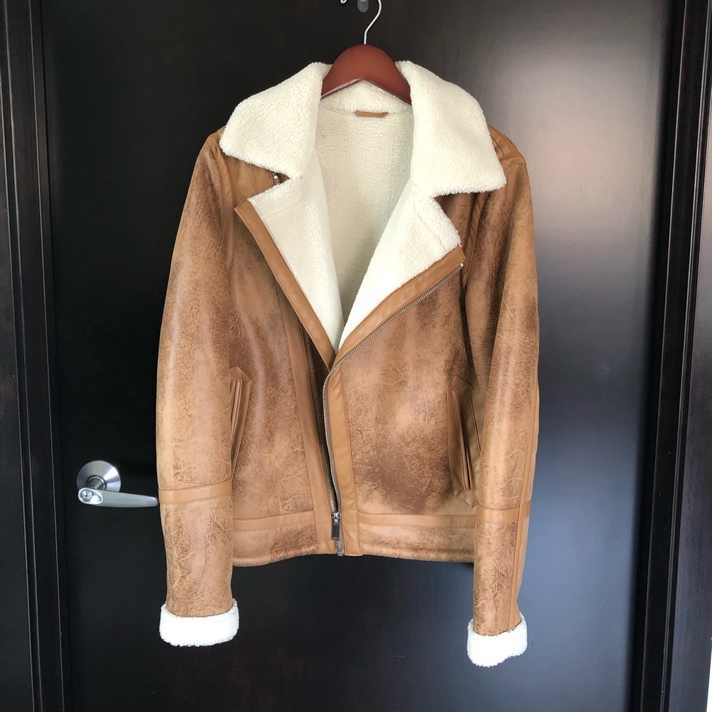 Leather bike coat